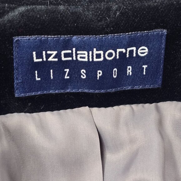 Liz Claiborne Vintage Size Medium Lizsport Womens Black Double-Breasted Coat - Picture 4 of 12